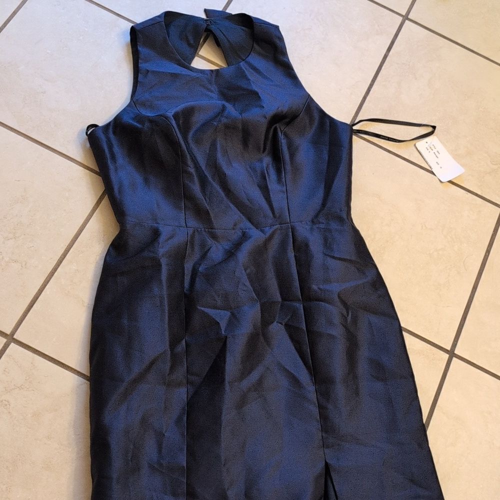 NWT Alfred Sung Maxi Gown Dress Jewel Neck Open Back Bow Size 12 - Picture 2 of 16